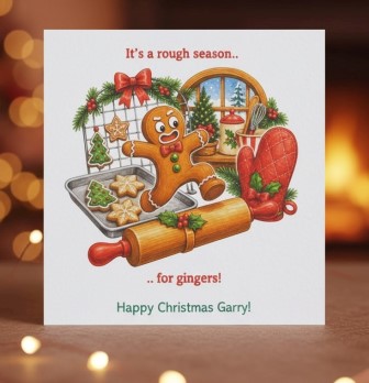 FunnyPersonalisedChristmasCardGingerbreadMan