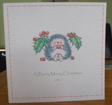 Hedgehog Christmas Customised Card 