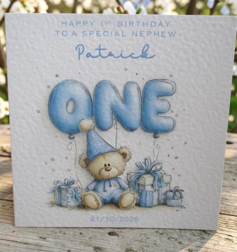 Personalised1stBirthdayCardBoyTeddy