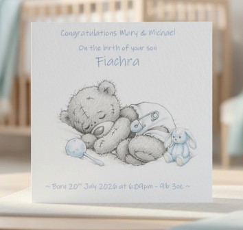 PersonalisedBabyBoyCardSleepingTeddy (1)
