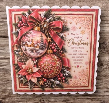 PersonalisedHandmadeChristmasCardBaublesPink