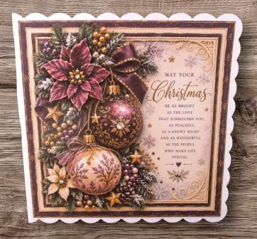 PersonalisedHandmadeChristmasCardBaublesPurple